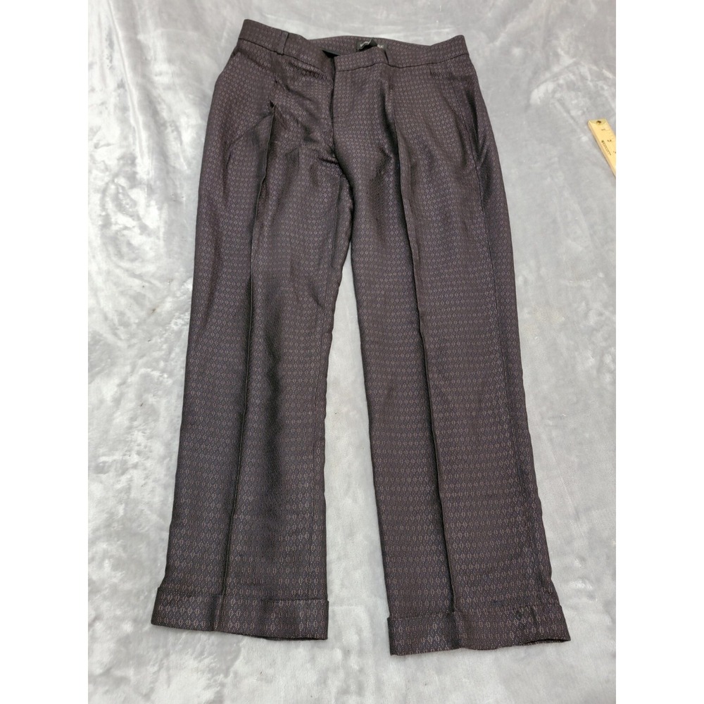 Banana Republic Avery dress pants women 4 brown black Shimmery Geometric Pattern
